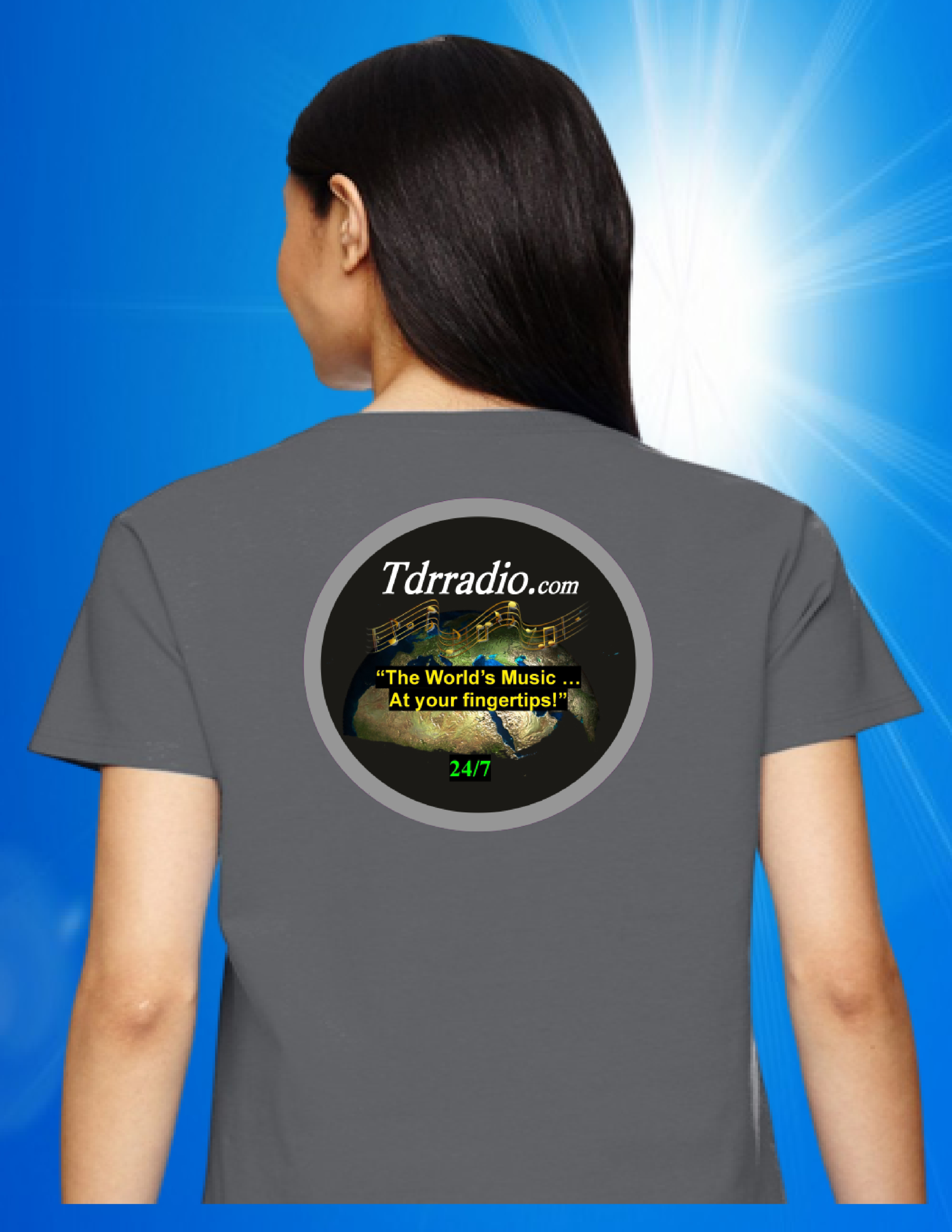 CHARCOAL V-NECK TEE